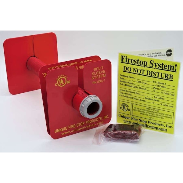Retrofit Through pentration Split Sleeve Firestop Kit 1 Inch Diameter